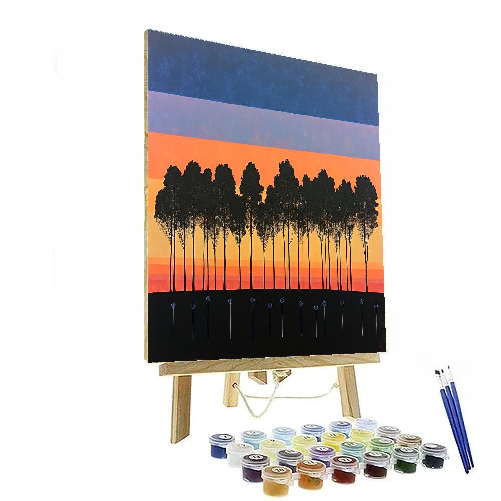 Leonardo Da Vinci Inspired Orchard Evening Color Bands Paint by numbers art