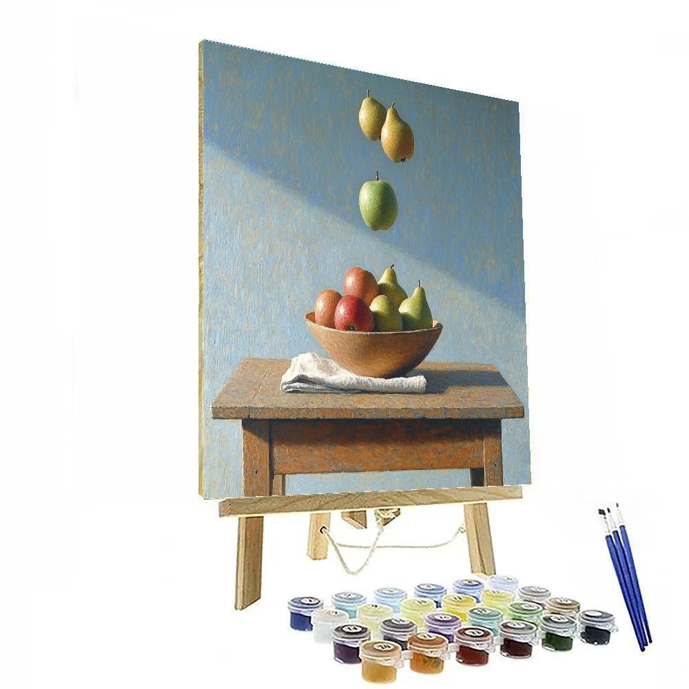 Paul Cezanne Inspired Fruit Bowl And Orbiting Apples DIY paint by numbers