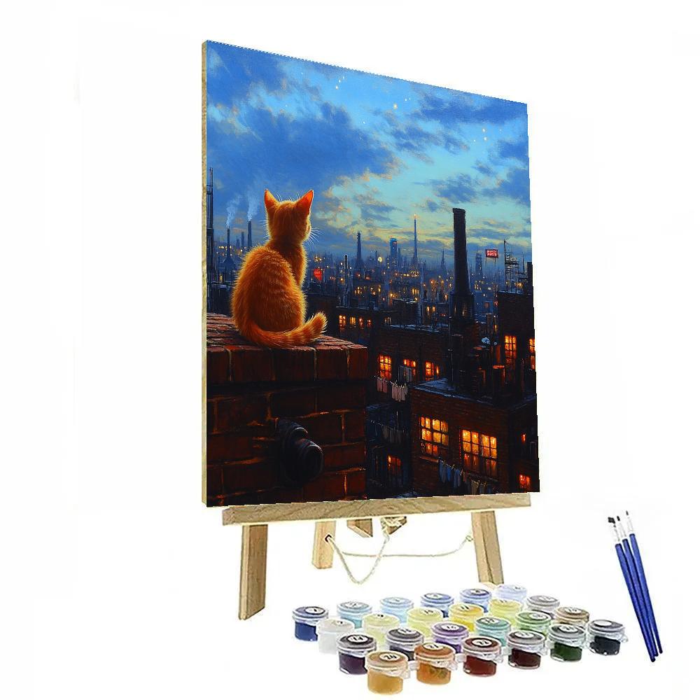 Oliver City Rooftop Skyline - Disney Inspired Painting by numbers kit