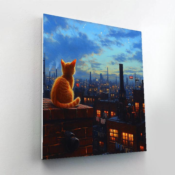 Oliver City Rooftop Skyline - Disney Inspired Painting by numbers kit
