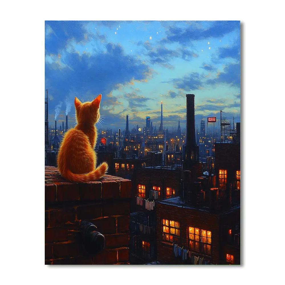 Oliver City Rooftop Skyline - Disney Inspired Painting by numbers kit