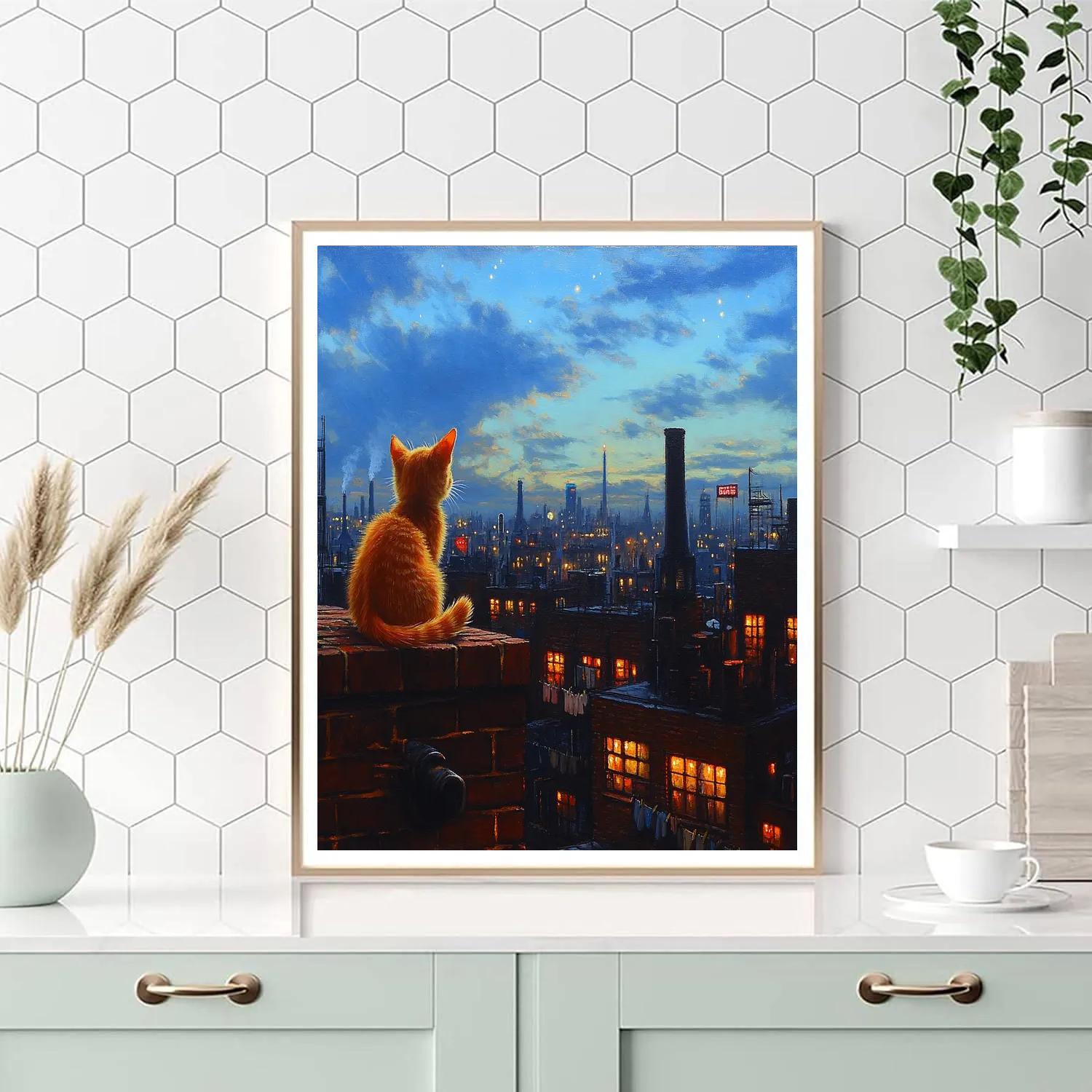 Oliver City Rooftop Skyline - Disney Inspired Painting by numbers kit