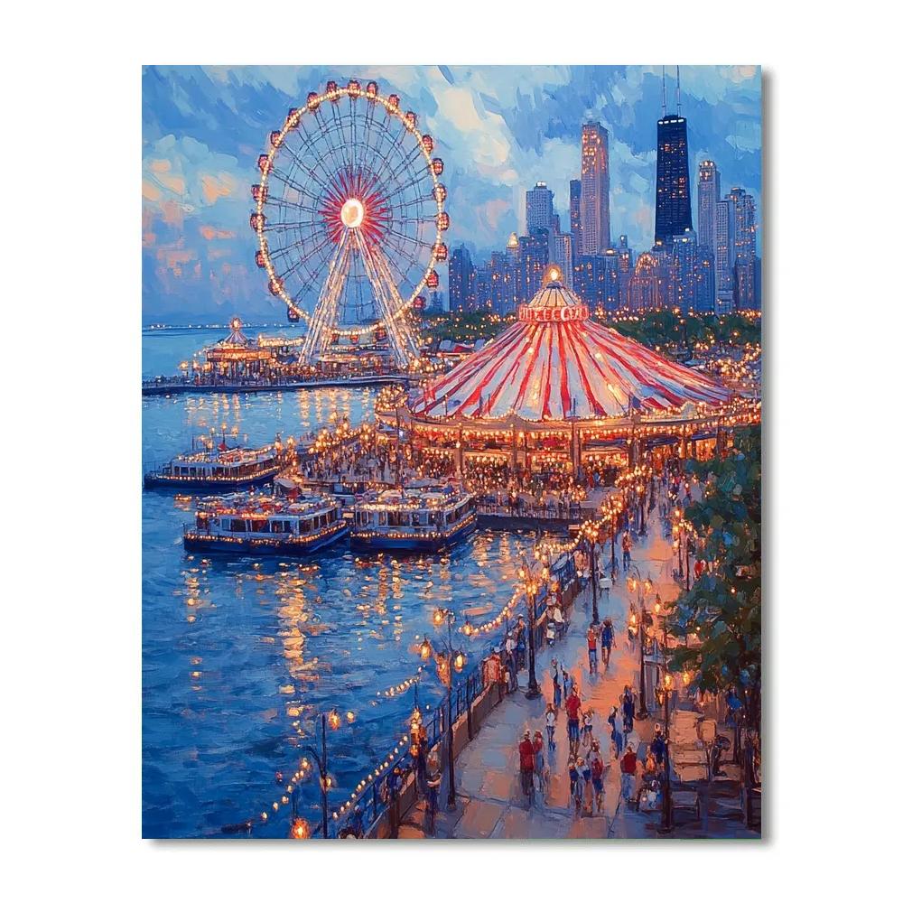 Chicago Navy Pier Lakefront Chicago United States painting number kit