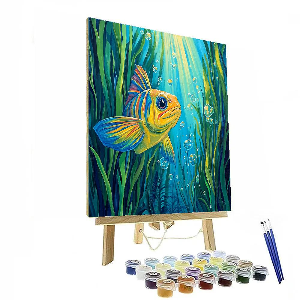 Flounder Kelp Forest Hideaway - Disney Inspired Paint by numbers kits