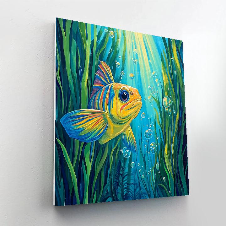 Flounder Kelp Forest Hideaway - Disney Inspired Paint by numbers kits