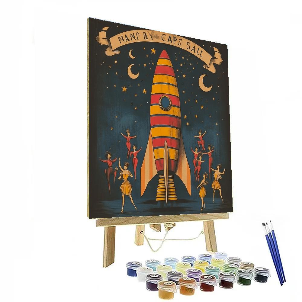 Henri De Toulouse Lautrec Inspired Circus Rocket Poster paint by number