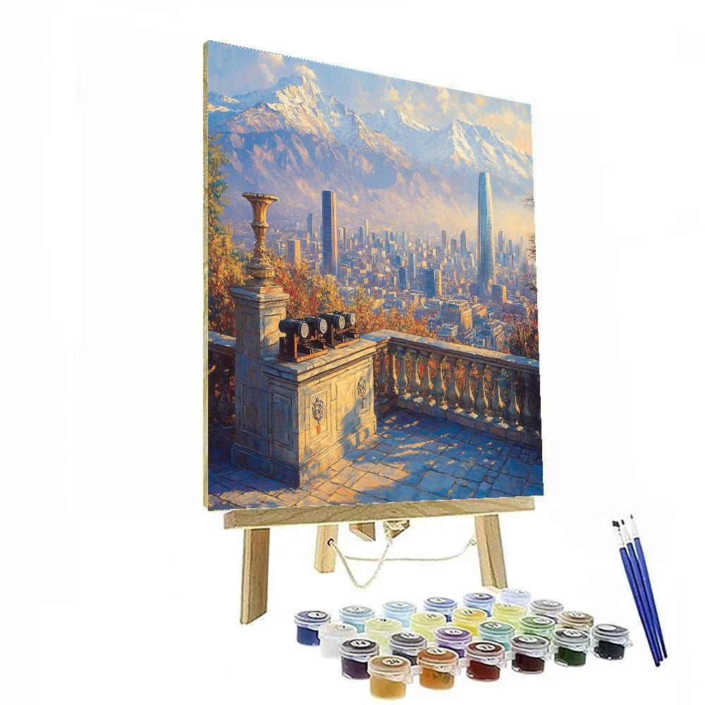 Santiago Cerro San Cristobal Lookout Santiago Chile Number painting