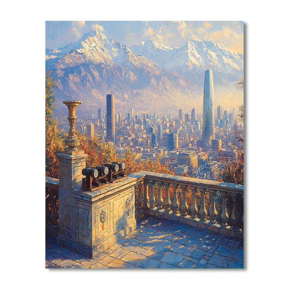 Santiago Cerro San Cristobal Lookout Santiago Chile Number painting