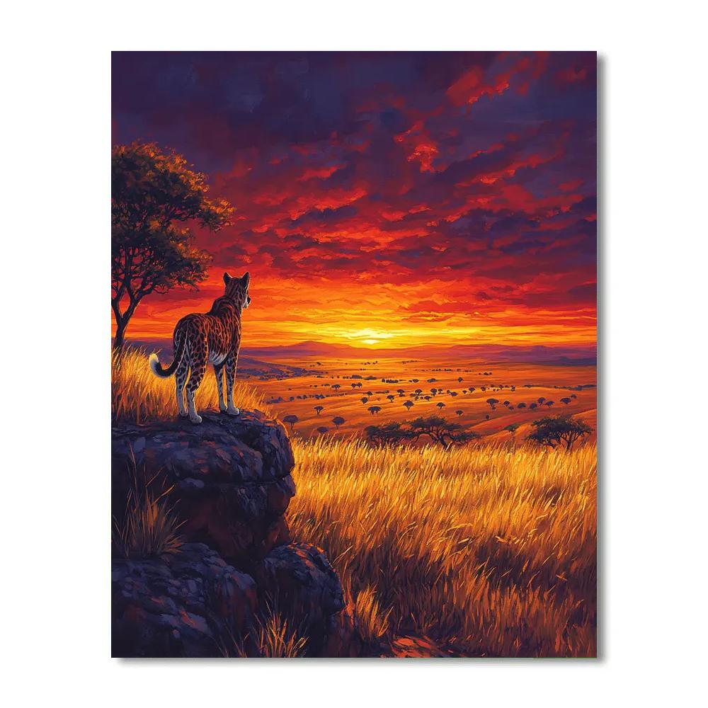 Nala Savanna Sunset Lookout - Disney Inspired Paint by numbers art