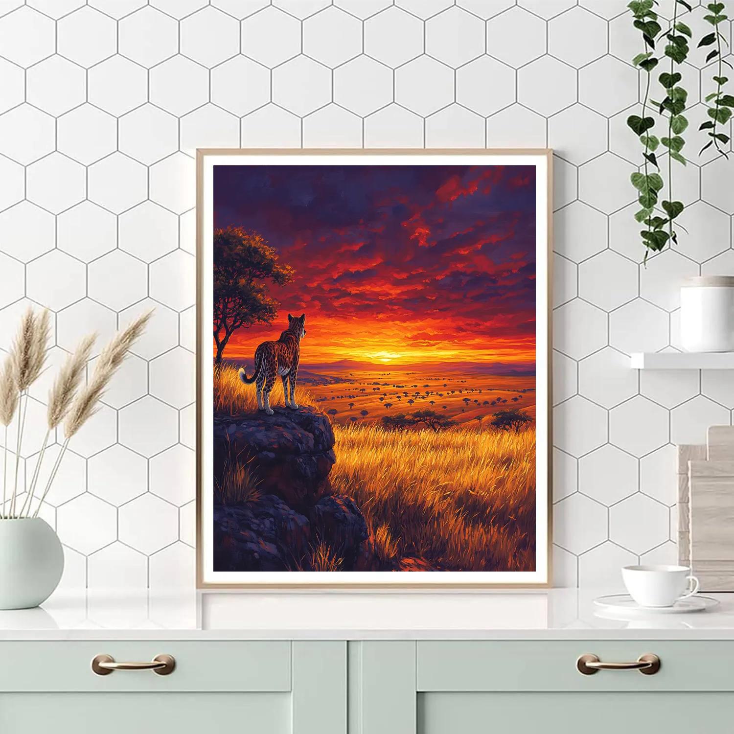 Nala Savanna Sunset Lookout - Disney Inspired Paint by numbers art