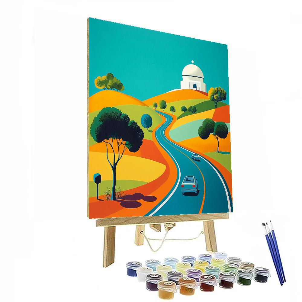 David Hockney Inspired Highway To The Observatory Paint by numbers kits