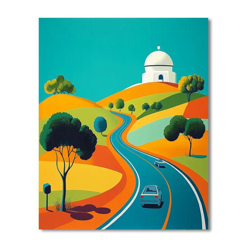 David Hockney Inspired Highway To The Observatory Paint by numbers kits