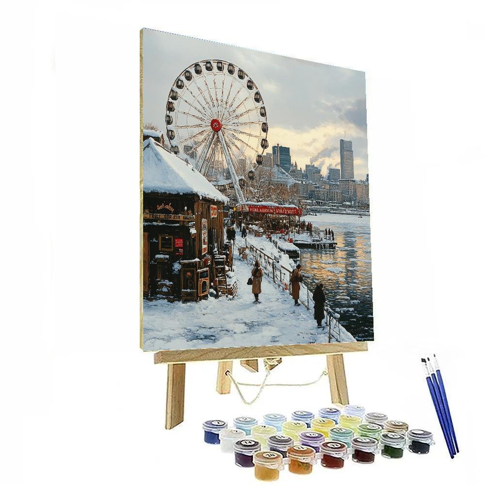 Montreal Old Port Winter Waterfront Montreal Canada Number painting