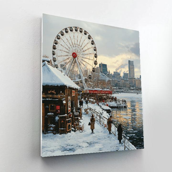 Montreal Old Port Winter Waterfront Montreal Canada Number painting
