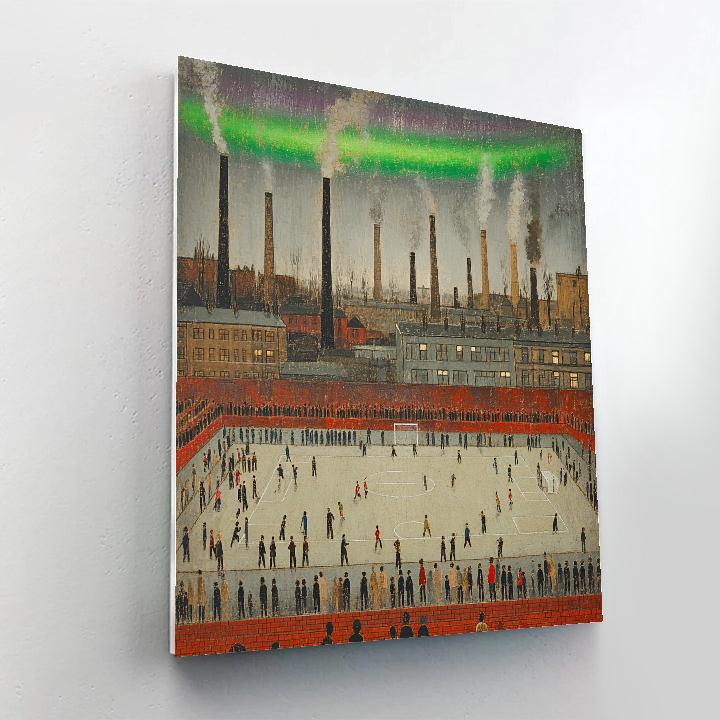 L.S. Lowry Inspired Football Match Under Aurora Painting by numbers kit