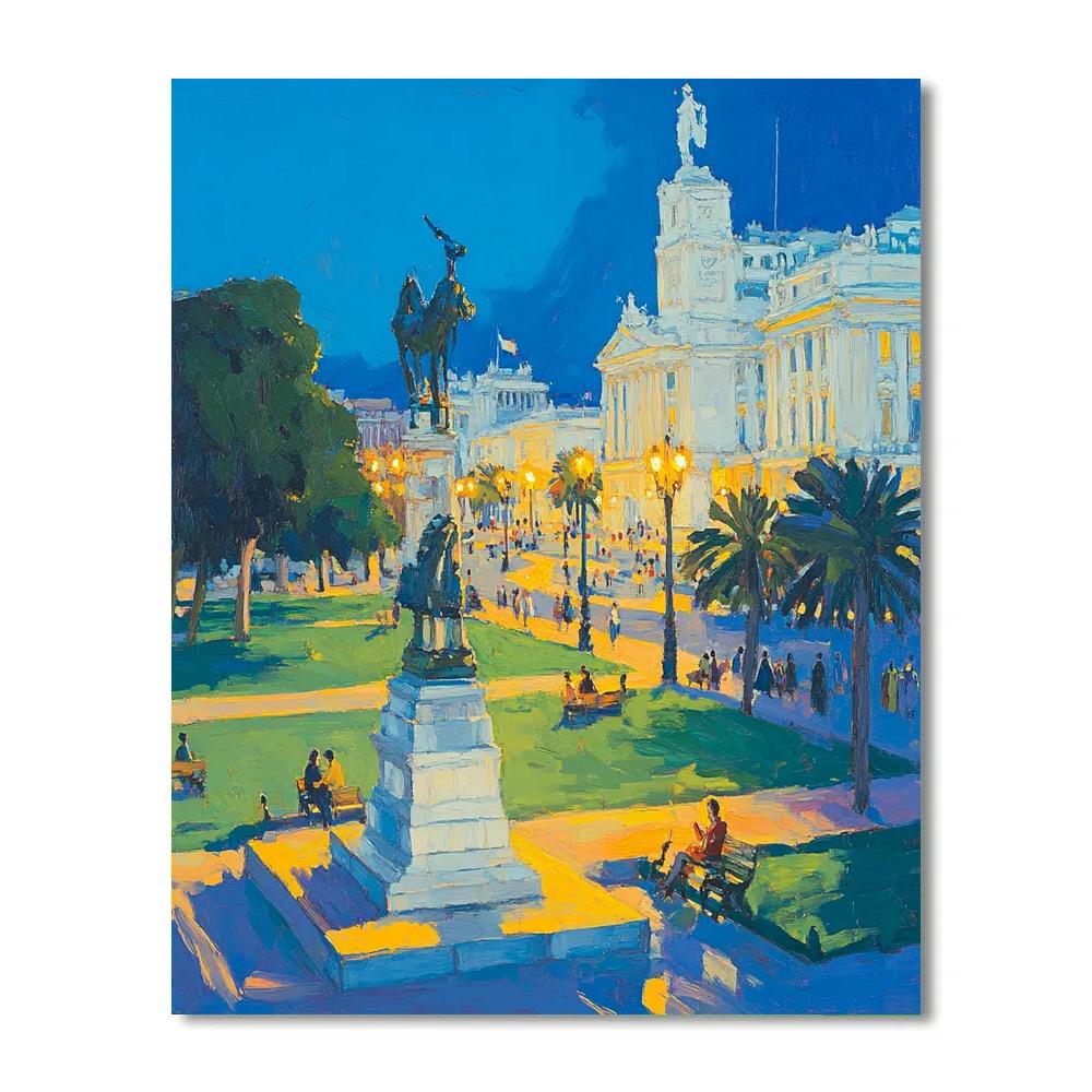 Lima Plaza San Martin Historic Core Lima Peru paint by numbers