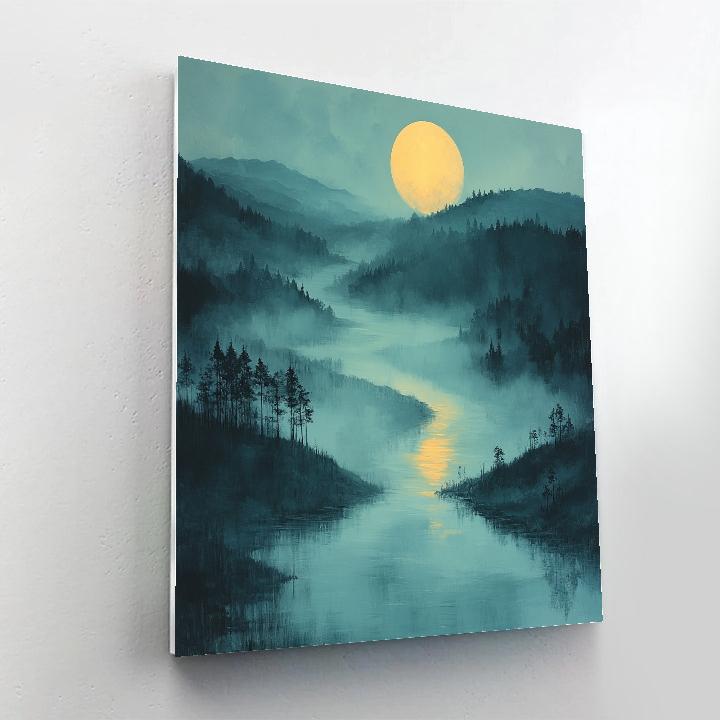 Homer Dodge Martin Inspired River Fog And Rising Moon Paint by numbers kits