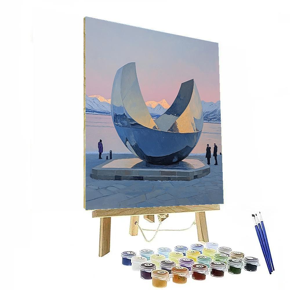 Reykjavik Sun Voyager Sculpture Coastline Reykjavik Iceland Number painting