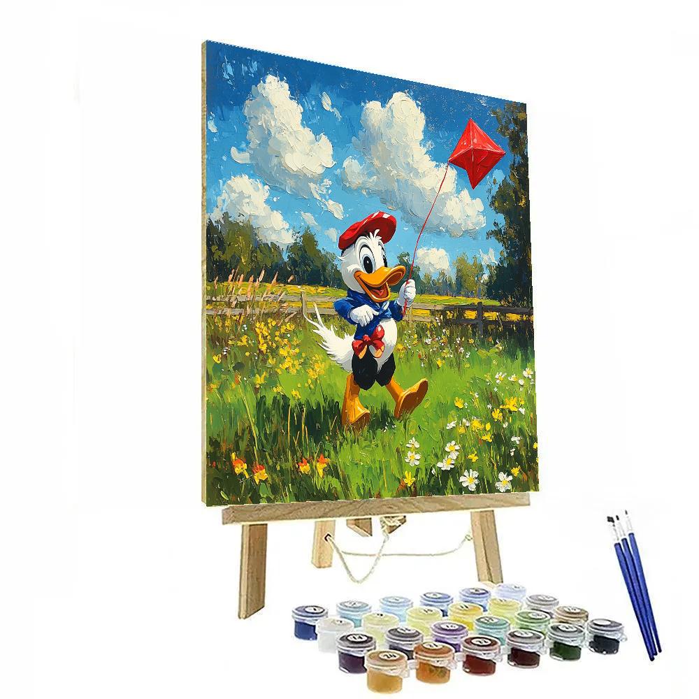 Donald Duck Windy Kite Field - Disney Inspired Paint by numbers kits