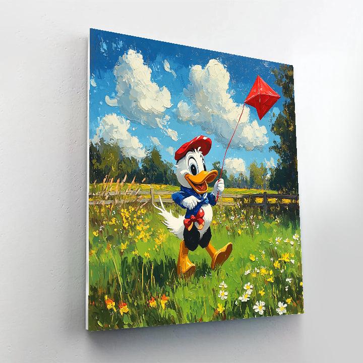 Donald Duck Windy Kite Field - Disney Inspired Paint by numbers kits