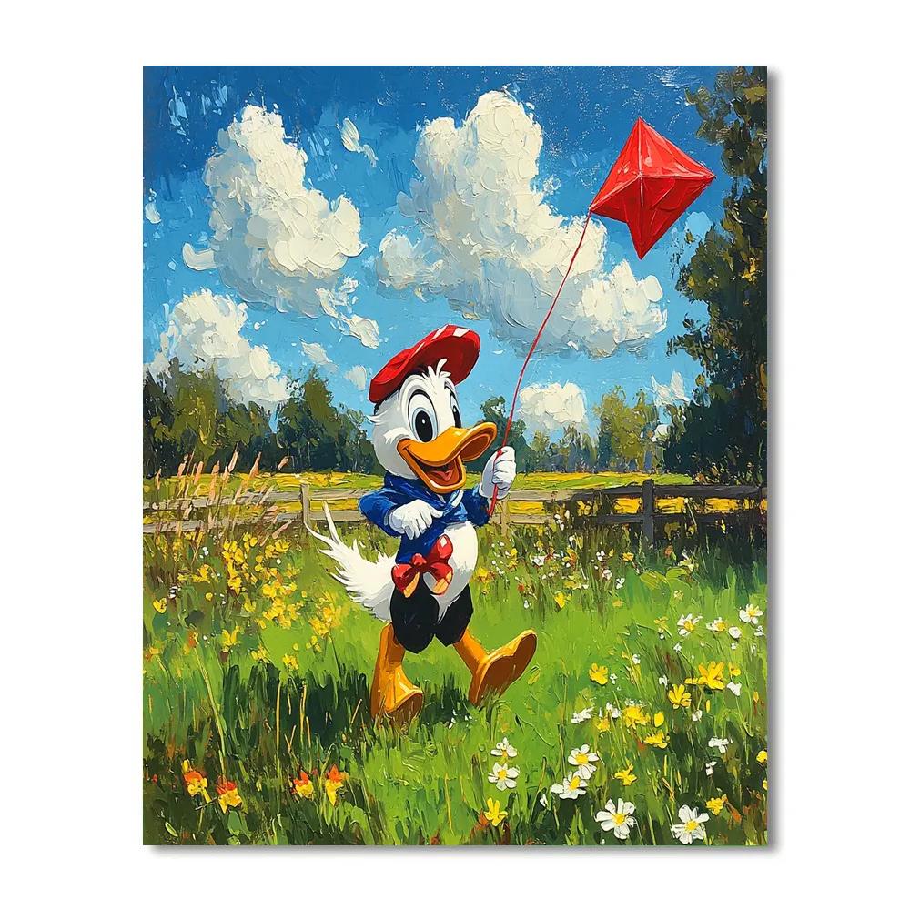 Donald Duck Windy Kite Field - Disney Inspired Paint by numbers kits