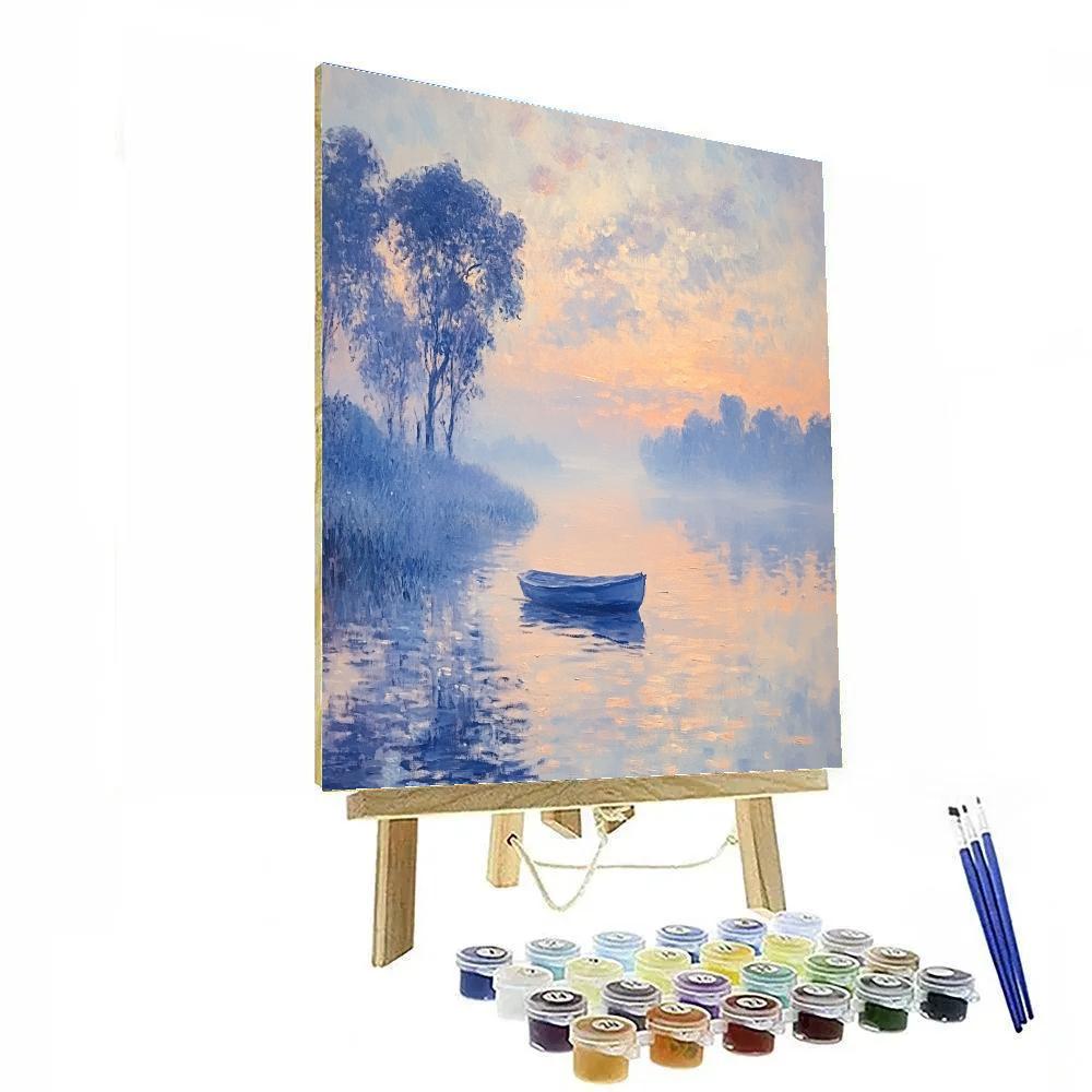 Monet Inspired Morning River Mist Paint by numbers art
