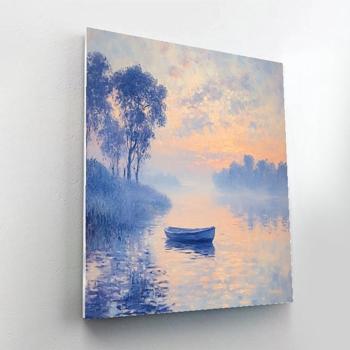 Monet Inspired Morning River Mist Paint by numbers art