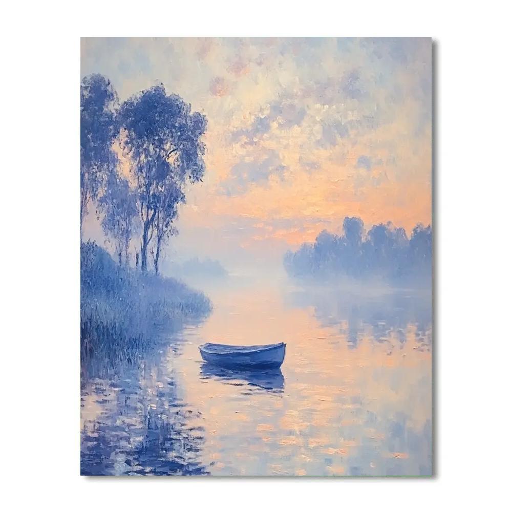 Monet Inspired Morning River Mist Paint by numbers art