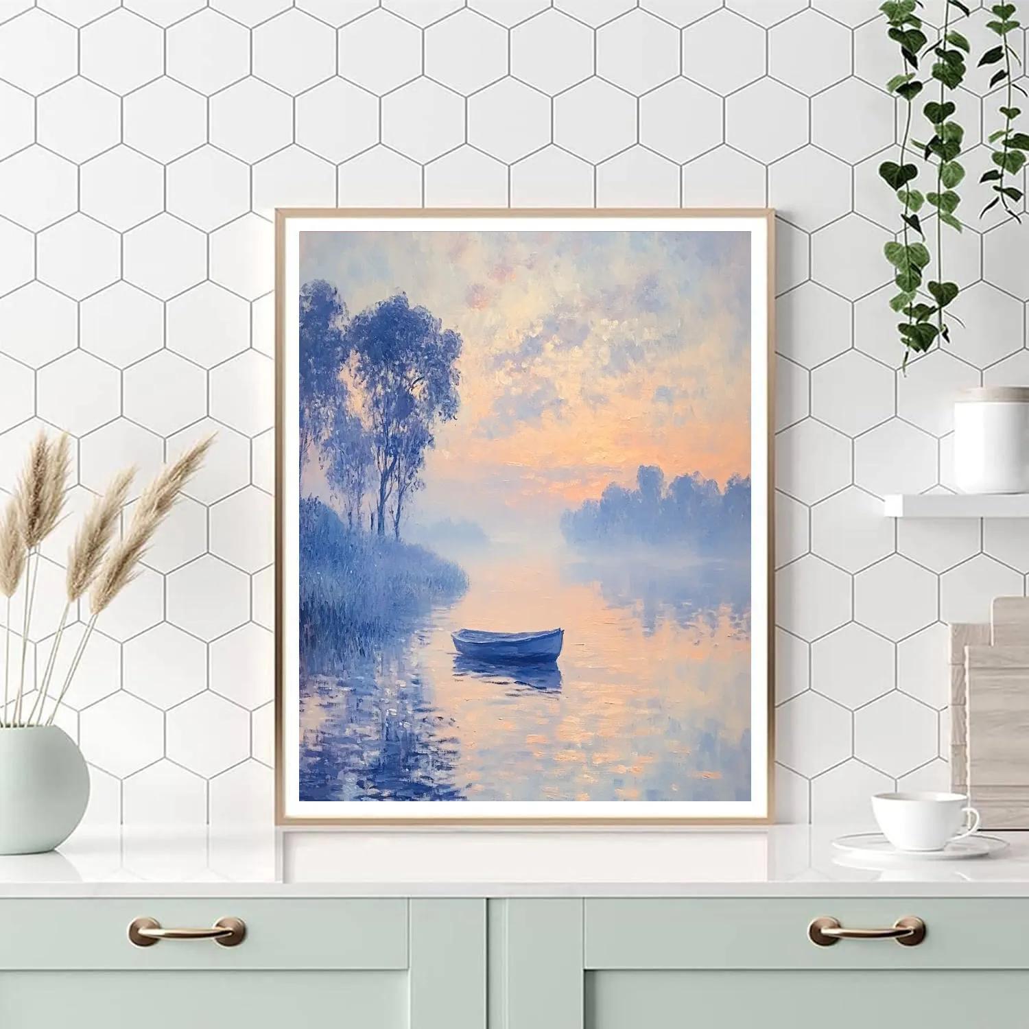 Monet Inspired Morning River Mist Paint by numbers art