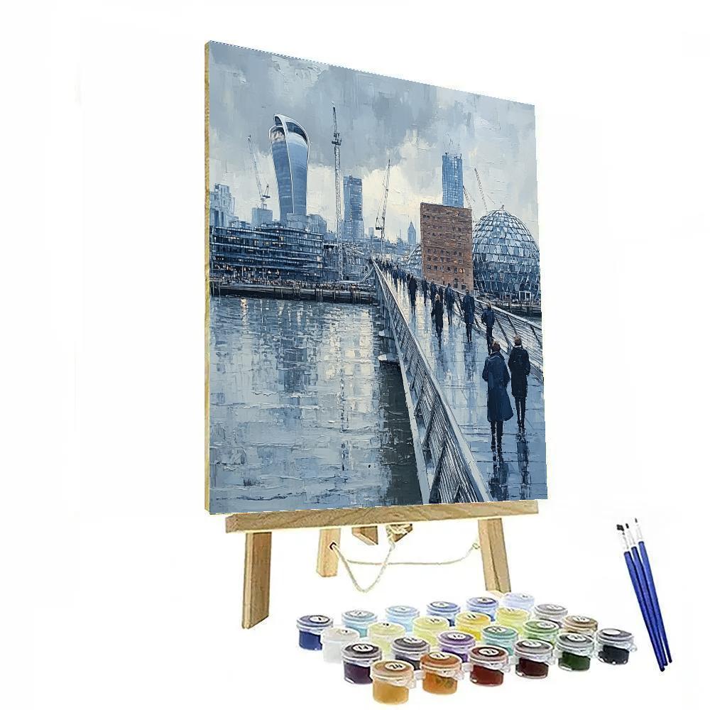 Millennium Bridge And Tate Modern Walkway London United Kingdom Paint by numbers art