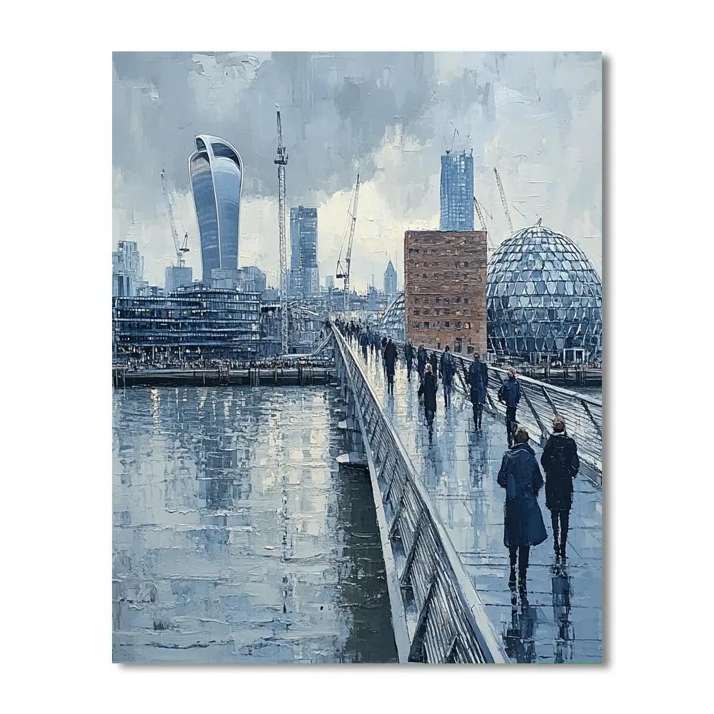 Millennium Bridge And Tate Modern Walkway London United Kingdom Paint by numbers art