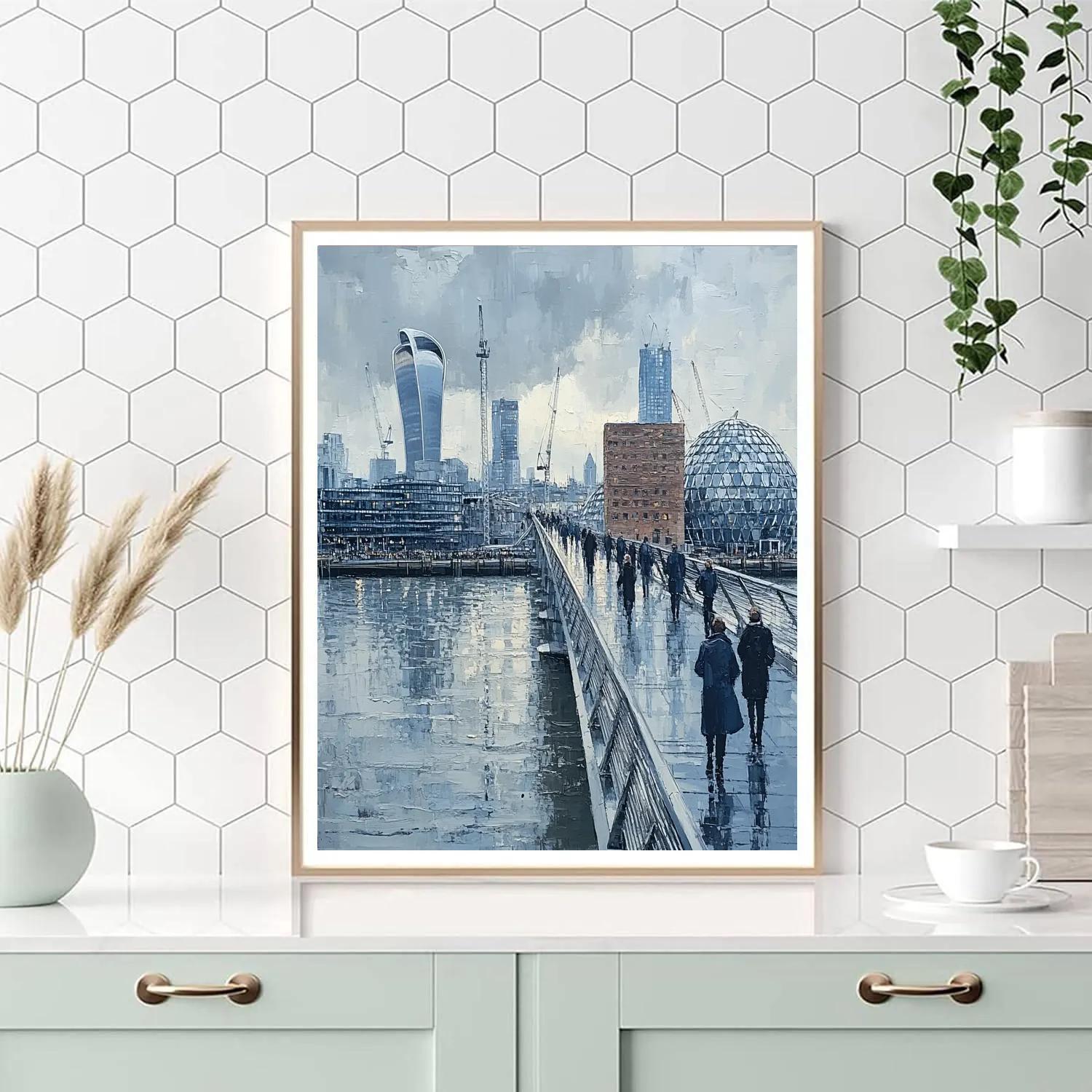 Millennium Bridge And Tate Modern Walkway London United Kingdom Paint by numbers art