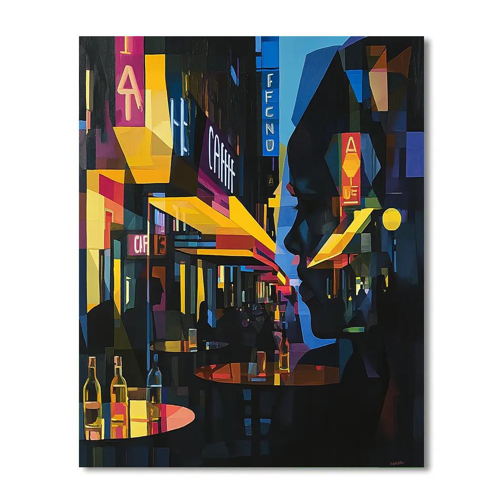 Picasso Inspired Abstract Citylights Nightlife Paint by numbers kits