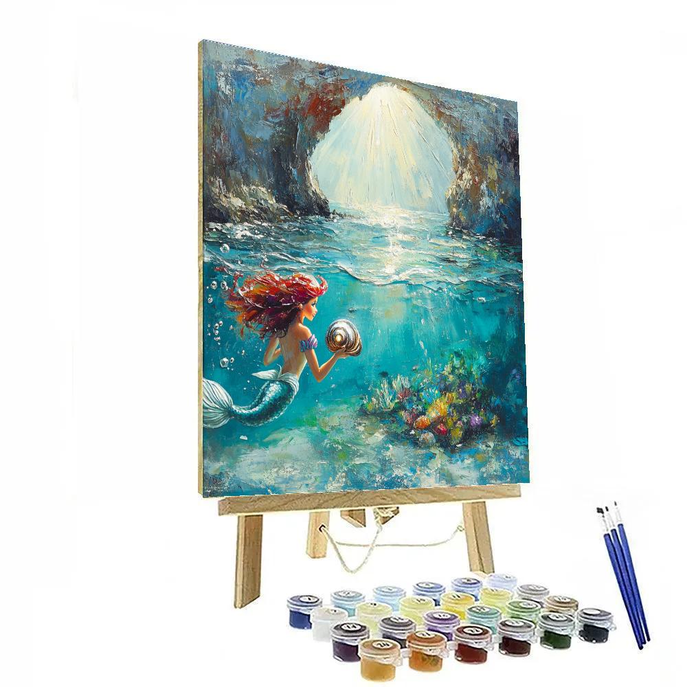 Ariel Seashell Lagoon Discovery - Disney Inspired Painting by numbers kit