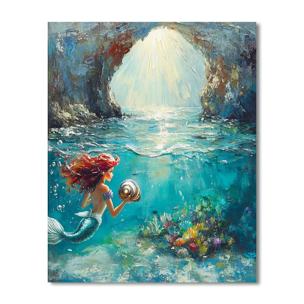 Ariel Seashell Lagoon Discovery - Disney Inspired Painting by numbers kit
