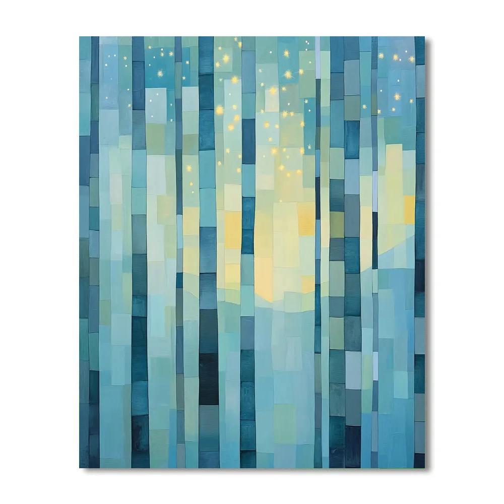 Paul Cézanne Inspired Abstract Forest Constellations paint by color