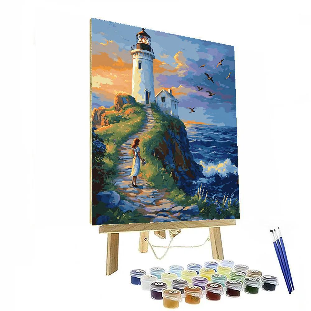 Prince Eric Cliffside Lighthouse View - Disney Inspired Paint by numbers kits