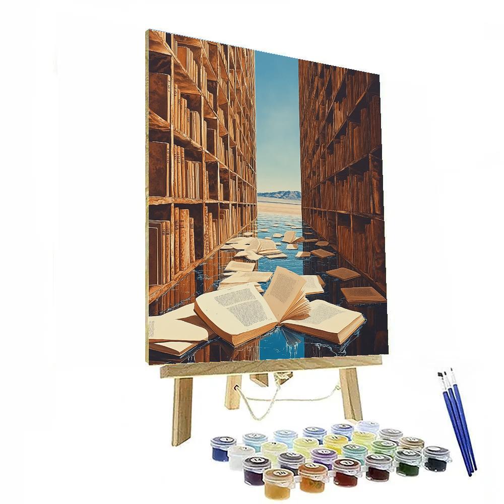 Salvador Dali Inspired Melting Library Of Memories paint by color