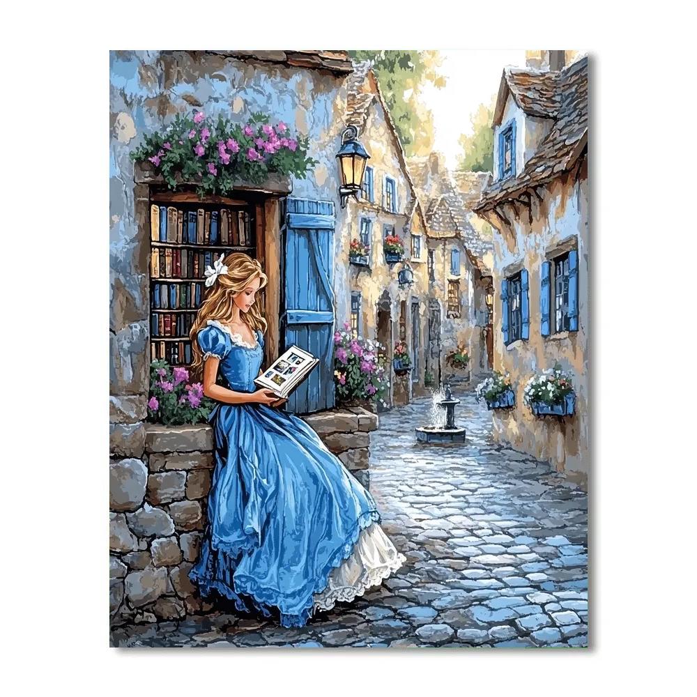 Belle Village Bookshop Corner - Disney Inspired DIY paint by numbers