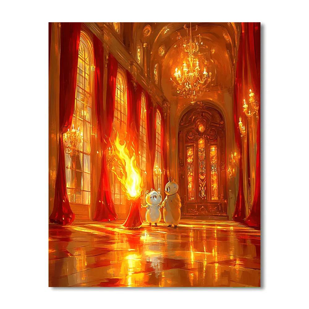 Lumiere And Cogsworth Grand Hall Cheer - Disney Inspired paint by numbers
