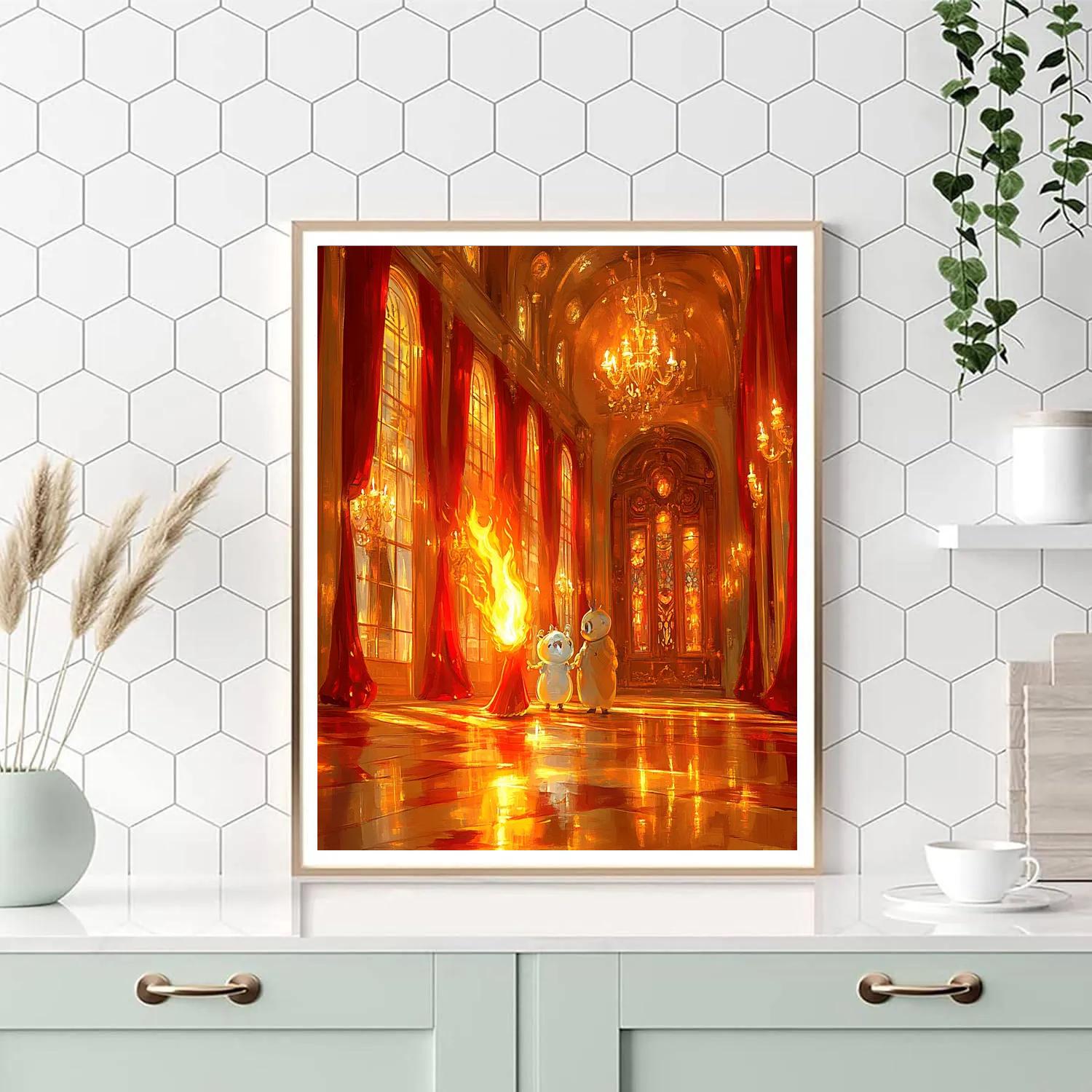 Lumiere And Cogsworth Grand Hall Cheer - Disney Inspired paint by numbers