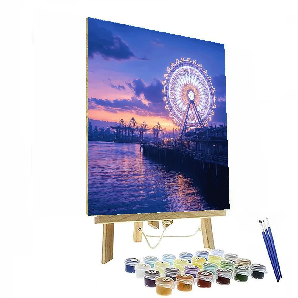 Seattle Waterfront Great Wheel Seattle United States Paint by numbers kits