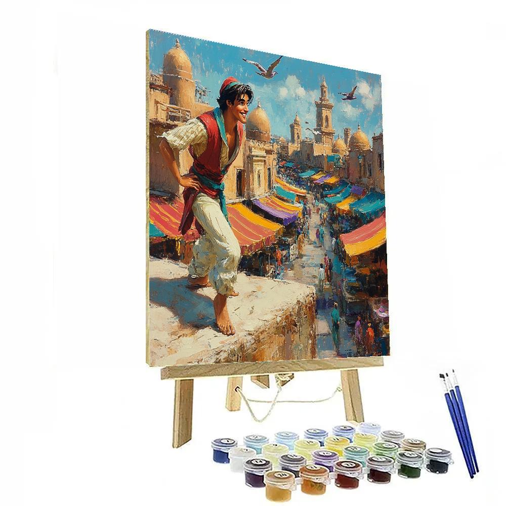 Aladdin Agrabah Market Rooftops - Disney Inspired Number painting