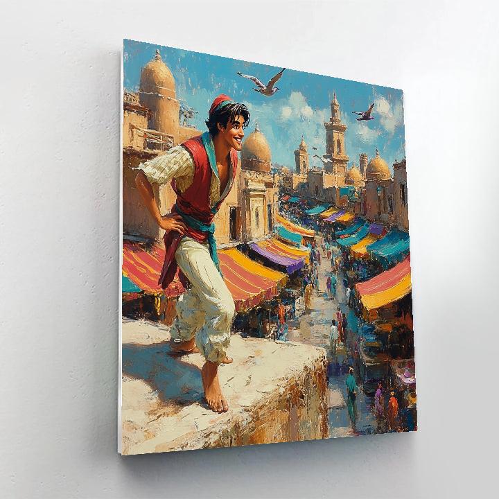 Aladdin Agrabah Market Rooftops - Disney Inspired Number painting