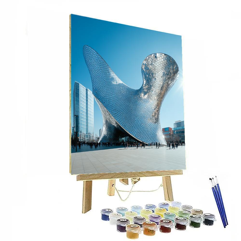 Mexico City Soumaya Museum Faceted Facade Mexico City Mexico Number painting