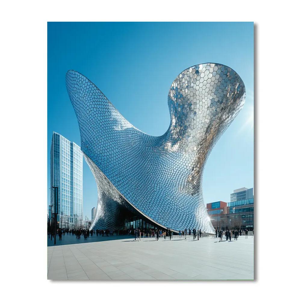 Mexico City Soumaya Museum Faceted Facade Mexico City Mexico Number painting