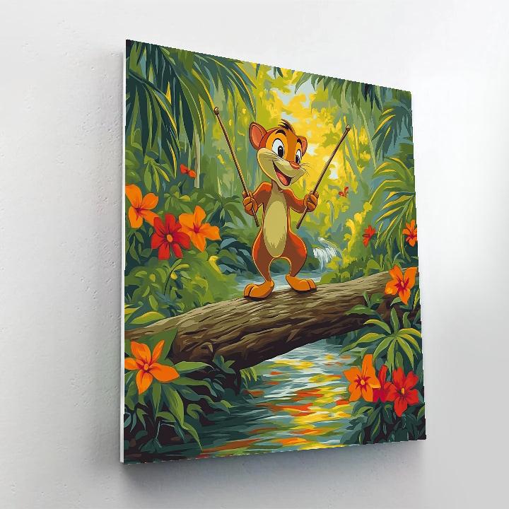 Timon Jungle Log Drumming - Disney Inspired Numbered painting kits