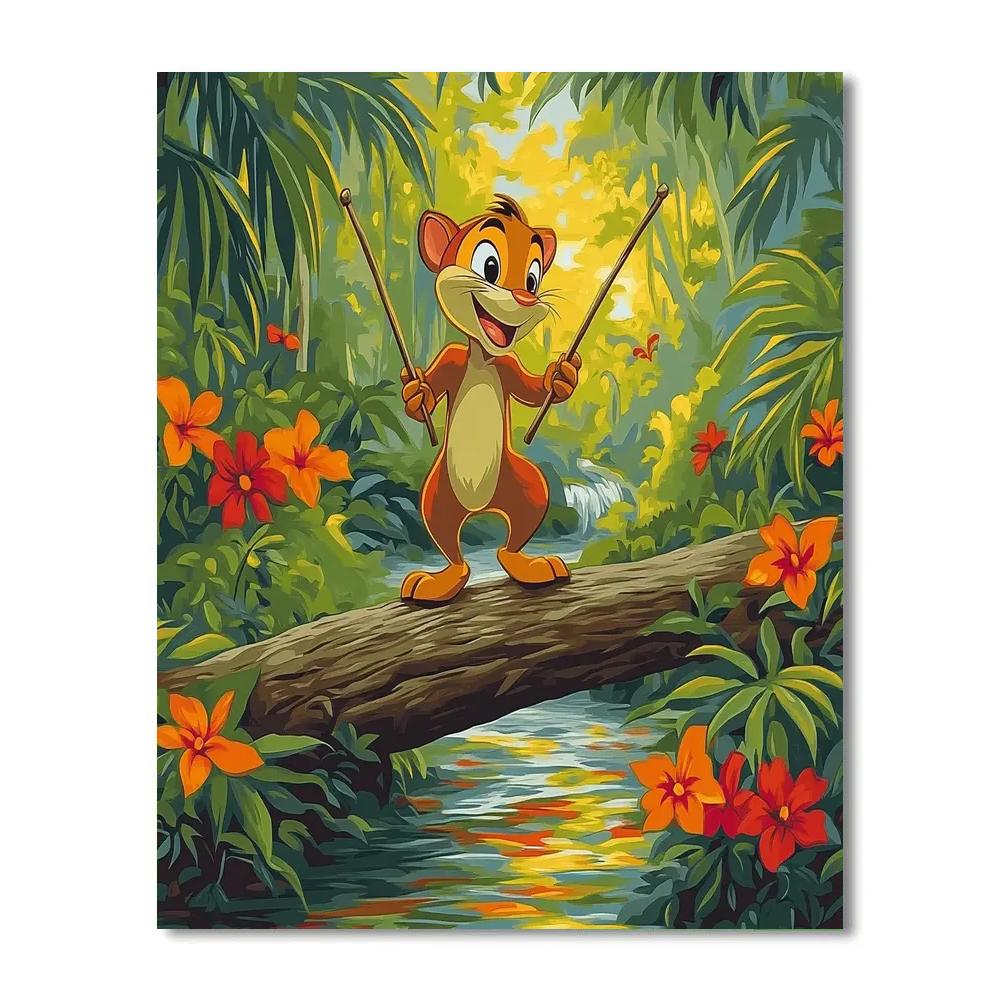 Timon Jungle Log Drumming - Disney Inspired Numbered painting kits