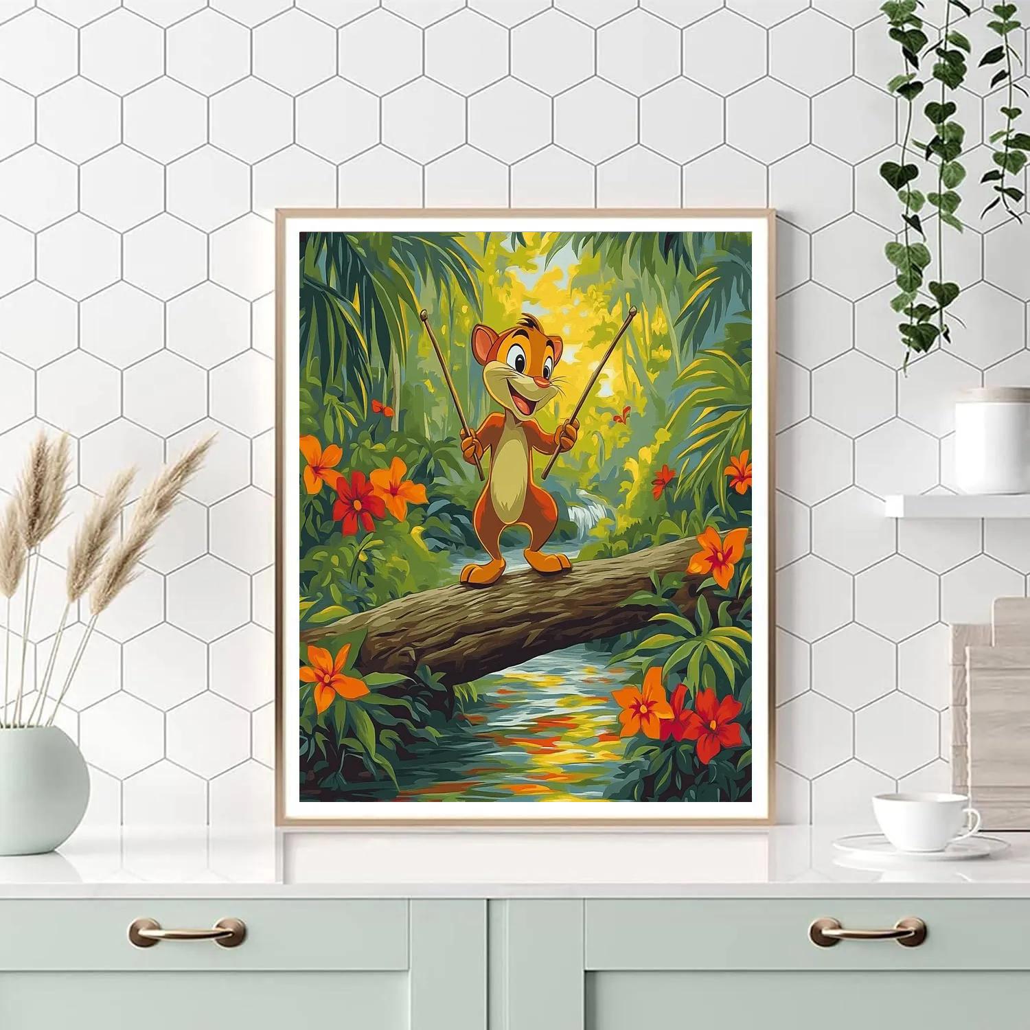 Timon Jungle Log Drumming - Disney Inspired Numbered painting kits