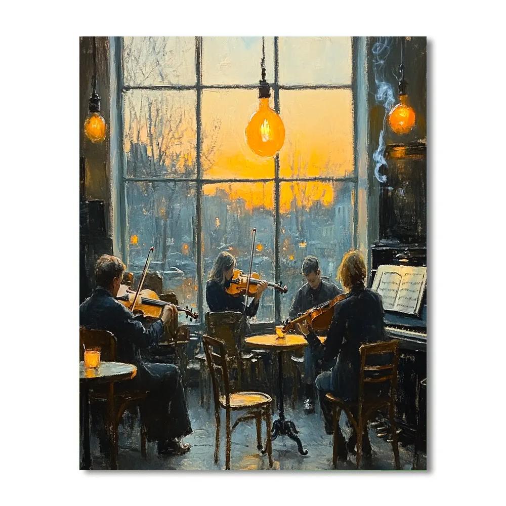 Edgar Degas Inspired Cafe Musicians In Evening Light Painting by numbers kit